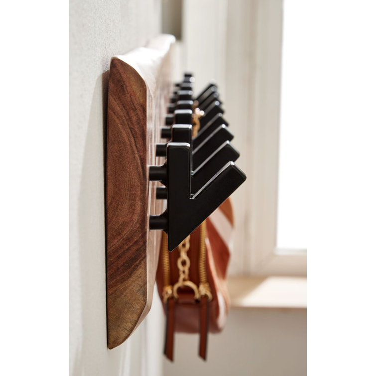 Foundstone Bryce Solid Wood 8 Hook Wall Mounted Coat Rack Wayfair.co.uk